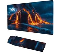Tapis de Souris 900x400x3mm, Tapis de Souris Gaming Magma Multifonction Mouse Pad Paysage, Accessoire Bureau, Déco Bureau, Design Anti-Dérapage, pour Gamer, étude, Ordinateur Portable, f-453