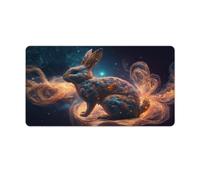 Tapis de Souris à Bords Cousus Motif lièvre 40x75cm Grand Tapis de Bureau pour Clavier Ordinateur PC Gamer Bureau