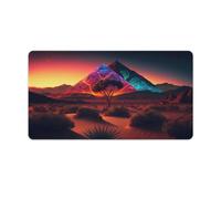Tapis de Souris à Bords Cousus Motif Pyramide géométrique et Lumineux 40x75cm Grand Format pour Clavier Ordinateur PC Gamer Bureau