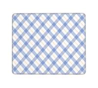 Tapis de souris à grille bleue et blanche - Base en caoutchouc antidérapant - Tapis de bureau de jeu étendu - Tapis de clavier personnalisé pour PC, ordinateur portable, bureau, maison