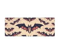 Tapis de souris à imprimé floral de nombreuses chauves-souris - Grand tapis de souris avec bords cousus - Base en caoutchouc antidérapant - Pour bureau et maison - 80 x 30 cm