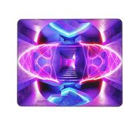 Tapis de souris à lumières néon géométriques - Base en caoutchouc antidérapant - Tapis de bureau de jeu étendu - Tapis de clavier personnalisé pour PC, ordinateur portable, bureau, maison