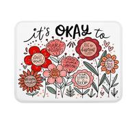 Tapis de souris à motif floral, tapis de souris inspirant pour la santé mentale pour le travail, ordinateur portable, accessoires de bureau, cadeaux d'affirmation positive pour femme, 23,9 x 20,1 cm