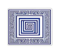 Tapis de souris à motif spirale, bleu et blanc, design grec moderne à bords cousus, tapis de souris en caoutchouc antidérapant, lavable, pour ordinateur portable à la maison et au bureau, ordinateur