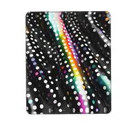 Tapis de souris à paillettes arc-en-ciel à pois noirs et blancs, pour ordinateur portable, 25,4 x 30,5 cm, bureau 20,9 x 24,1 cm