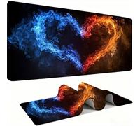 Tapis de Souris AAA XXL 1000 x 500 mm Grand Tapis de Bureau Bords Cousus Imperméable Antidérapant,Ordinateur Portable Améliore la précision et la Vitesse. Gamer, Ordinateur, Amour Feu d'eau w0w-814