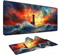 Tapis de Souris AAA XXL 1000 x 500 mm Grand Tapis de Bureau Bords Cousus Imperméable Antidérapant,Ordinateur Portable Améliore la précision et la Vitesse. Gamer, La Tour de guet. Vagues w0w-753