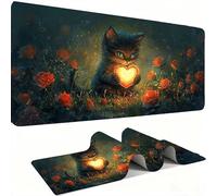 Tapis de Souris AAA XXL 1000 x 500 mm Grand Tapis de Bureau Bords Cousus Imperméable Antidérapant,Ordinateur Portable Améliore la précision et la Vitesse. pour Gamer, Ordinateur, Amour Chat w0w-1205