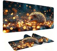 Tapis de Souris AAA XXL 1200 x 600 mm Grand Tapis de Bureau Bords Cousus Imperméable Antidérapant,Ordinateur Portable Améliore la précision et la Vitesse. Gamer, Le hérisson Lumineux w0w-798