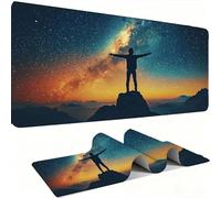Tapis de Souris AAA XXL 800 x 300 mm Grand Tapis de Bureau Bords Cousus Imperméable Antidérapant,Ordinateur Portable Améliore la précision et la Vitesse. Gamer, Le Ciel étoilé Personnages w0w-195