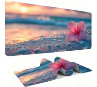 Tapis de Souris AAA XXL 800 x 300 mm Grand Tapis de Bureau Bords Cousus Imperméable Antidérapant,Ordinateur Portable Améliore la précision et la Vitesse. Gamer, Fleurs Plage de Sable 1 w0w-672