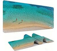 Tapis de Souris AAA XXL 800 x 400 mm Grand Tapis de Bureau Bords Cousus Imperméable Antidérapant,Ordinateur Portable Améliore la précision et la Vitesse. Gamer, Plage de Sable Paysage 3 w0w-467