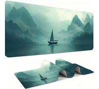 Tapis de Souris AAA XXL 800 x 400 mm Grand Tapis de Bureau Bords Cousus Imperméable Antidérapant,Ordinateur Portable Améliore la précision et la Vitesse. Gamer, Eau de Montagne voilier w0w-115