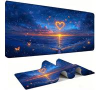 Tapis de Souris AAA XXL 800 x 400 mm Grand Tapis de Bureau Bords Cousus Imperméable Antidérapant,Ordinateur Portable Améliore la précision et la Vitesse. Gamer, Papillon Amour Aimant 1 w0w-797