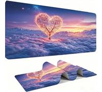 Tapis de Souris AAA XXL 900 x 400 mm Grand Tapis de Bureau Bords Cousus Imperméable Antidérapant,Ordinateur Portable Améliore la précision et la Vitesse. Gamer, Les Arbres Amour Aimant 1 w0w-152
