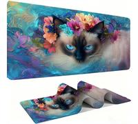 Tapis de Souris AAA XXL 900 x 400 mm Grand Tapis de Bureau Bords Cousus Imperméable Antidérapant,Ordinateur Portable Améliore la précision et la Vitesse. pour Gamer, Ordinateur, Chat Fleurs 4 w0w-276