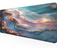 Tapis de Souris Abstrait, Bleu Tapis Souris XXL 800x400x3mm Mouse Pad Gaming Accessoire, Lavable, Caoutchouc Antidérapante, Haute Précision et Vitesse, Surface Antidérapante, pour Gamer PjY5264 T-A