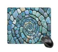 Tapis de souris abstrait mosaïque de galets bleus et verts, tapis de souris pour ordinateur de bureau et ordinateur portable avec base en caoutchouc antidérapant, tapis de souris de jeu