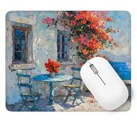 Tapis de Souris Abstrait, Tapis de Souris Gamer 360 x 300 mm Bords Cousus, Haute Précision et Vitesse avec Base en Caoutchouc Antidérapante Mouse Pad Côtier, pour Bureau, Études, Gaming p1j-48