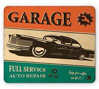 Tapis De Souris Affiche Rétro De Garage Vintage Voiture Classique Mécanicien Automobile Nostalgique Années 50 Tapis De Souris Carré Personnalisé Tapis Souris, pour Ordinateur, 25x30cm