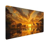 Tapis de Souris Afrique Imperméable Tapis Souris XXL 80 x 30 x 0.3cm Animal Mouse Pad Gaming Bords Surpiqués Améliorer la Précision et la Vitesse pour Maison Bureau Décoration Table Cadeau model-3934