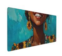 Tapis de Souris Afrique Tapis de Souris XXL 600x300x3mm Femme Mousepad, Mouse Pad avec Bords Surpiqués Base et Caoutchouc Antidérapante pour Bureau/Maison Decoration Bureau Desk, Cadeau Femme 0E-250