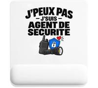 Tapis de Souris Agent de Sécurité J'peux Pas | Tapis Ergonomique 22 × 18 cm Repose-Poignet Mousse | Bureau Télétravail Études | Idée Cadeau Vigile Collègue Noël