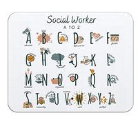 Tapis De Souris Alphabet des Travailleurs Sociaux Tapis De Souris Carré Résistant À Usure Tapis Souris, pour Maison, Ordinateur Portable, 25x30cm