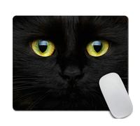 Tapis de souris Amcove avec un joli visage de chat noir, accessoires de bureau, tapis de souris mignon, d coration de bureau, tapis de souris dr