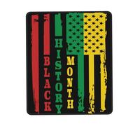 Tapis De Souris America Flag Black History Month Mouse Pad Anti-Dérapant sous-Main Comfortable Mousepad pour Claviers Travail Voyage 25X30CM