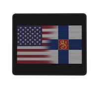 Tapis De Souris American Flag and Finland Flag Mousepad Anti-Dérapant Mouse Pad Comfortable Tapis De Bureau pour Voyage Claviers Travail 25X30CM