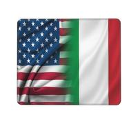 Tapis De Souris American Flag and Italian Flag sous-Main Anti-Dérapant Mouse Pad Comfortable Mousepad pour Travail Voyage Claviers 25X30CM