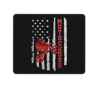 Tapis De Souris American Flag Motocross Dirt Bike Mousepad Anti-Dérapant Mouse Pad Comfortable sous-Main pour Claviers Table Voyage 25X30CM