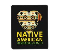 Tapis De Souris American Native Heritage Month Tapis De Bureau Anti-Dérapant sous-Main Comfortable Mousepad pour Claviers Travail Voyage 25X30CM
