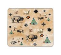 Tapis De Souris Amérindien du Sud-Ouest Aztèque Ethnie Navajo Tribal Western Arrow Gamer Mouse Pad avec Bords Surpiqués sous-Main pour Clavier Et Souris Durable Accessoire Bureau pour Gaming