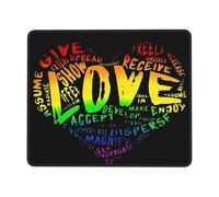 Tapis De Souris Amour Coeur Arc-en-Ciel LGBT Gay Pride Mouse Pad Améliore La Précision Et La Vitesse Souris Tapis Anti-Dérapant Accessoires De Jeu Mac Et Pc pour Gaming Pc Bureau 25X30Cm