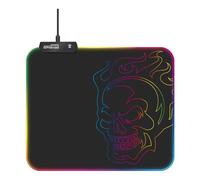 Amstrad AMS-RGB-MOUSEPAD Tapis de souris gamer RGB avec design ""tête de mort"" - 12 mode lumineux - 25 x 30 cm