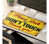 Tapis de souris amusant avec inscription « Please Look But Don'T Touch ». Thank You!