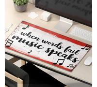Tapis de souris amusant avec inscription « When Words Fail, Music Speaks. » Tapis de souris amusant pour bureau
