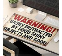 Tapis de souris amusant - Facile à distraire par la nourriture - Objets brillants et bon tapis de souris - Fournitures de bureau amusantes - Joli tapis de souris