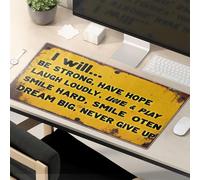 Tapis de souris amusant « I Will Be Strong, Have Hope. » Tapis de souris motivant Kawaii Accessoires de bureau
