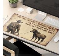 Tapis de souris amusant Les cowgirls sont des anges avec des chapeaux de cowboy, des halos et des ailes. Tapis de souris amusant