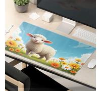 Tapis de souris amusant Pastoral Bliss : un agneau dans un jardin de fleurs Tapis de souris Accessoires de bureau Tapis de souris Cool