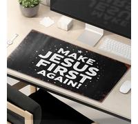 Tapis de souris amusant pour bureau Make Jesus First Again! Tapis de souris de bureau This Is Fine Mouse Pad
