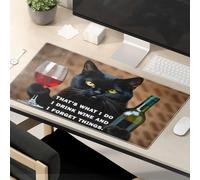 Tapis de souris amusant pour bureau « That'S What I Do I Drink Wine And I Forget Things ». Grand tapis de souris pour jeu vidéo