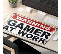 Tapis de souris amusant pour le travail Avertissement : Gamer At Work Tapis de souris amusant pour bureau Accessoires de bureau amusants F