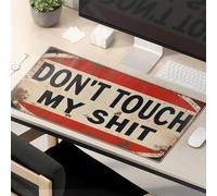 Tapis de souris amusant pour le travail « Do Not Touch My Property » - Grand tapis de souris amusant - Accessoires de bureau