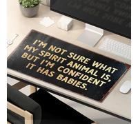 Tapis de souris amusant pour le travail, je ne suis pas sûr de ce que mon esprit animal est. Grand tapis de souris amusant