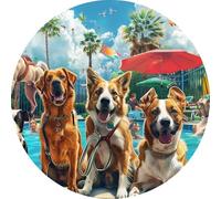 Tapis De Souris Amusez-Vous Au Parc D'Attractions avec Les Chiens Mouse Pad | 20Cm Mouse Pad Portable Antidérapante Tapis De Souris Pour Maison Pc Travail