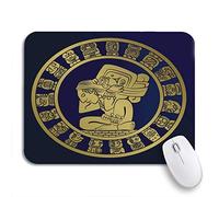 Tapis De Souris Ancienne Monnaie Du Calendrier Maya Culture Mexicaine La Civilisation Aztèque Tapis De Souris Antidérapant Résistant À Usure Tapis De Souris Carré, Pour Ordinateur, 25 x 30cm